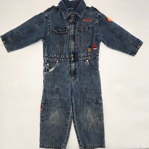 Vintage French Toast Kids Denim Jumpsuit Overalls Size Toddler 3T